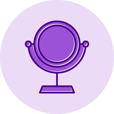 Makyaj aynası simgesi, vektör illüstrasyonu 