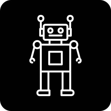 robot. Web simgesi basit illüstrasyon 