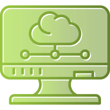 bulut hesaplama web simgesi vektör illüstrasyonu 