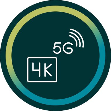 5g işaretli 4K Video Akımı simgesi, vektör illüstrasyonu basit tasarım