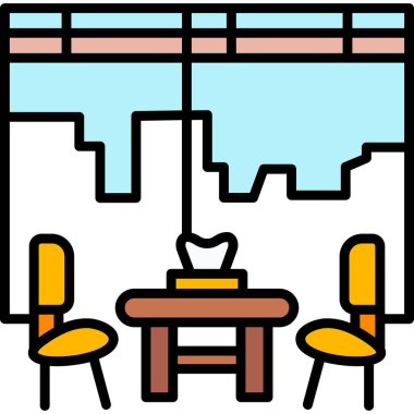 Bekleme Odası ikon vektör illüstrasyonu