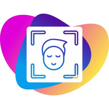 Yüz Tanıma vektör simgesi izole edildi. Yüz logosu taranıyor.
