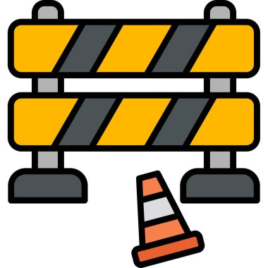 Trafik Bariyeri vektör tasarım şablonu        