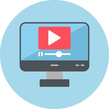 video oynatıcı simgesi, vektör illüstrasyonu basit tasarım