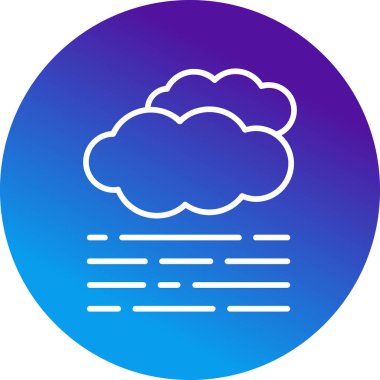 Bulutlar ve sis ağı simgesi basit gösterim