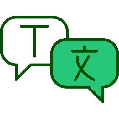 Çevirmen konuşma baloncukları. vektör illüstrasyonu