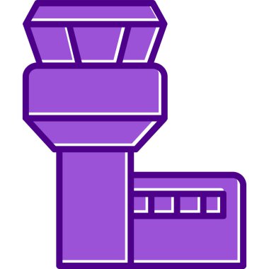 Uçuş Kontrol Kulesi web simgesi, vektör illüstrasyonu 