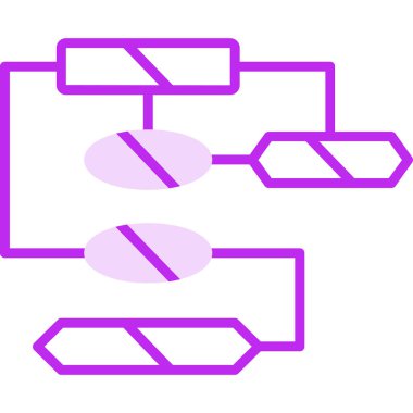 İş diyagramı simgesi. Ağ şeması simgesi. Veritabanı sembolü, vektör illüstrasyonu