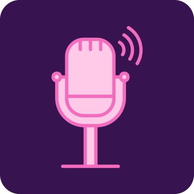 Canlı Podcast ikon vektör çizimi