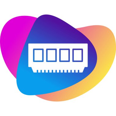 bilgisayar bellek simgesi, vektör illüstrasyonu basit tasarım