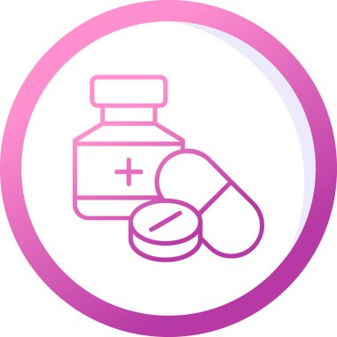 ilaç hapları simgesi, basit vektör illüstrasyonu 