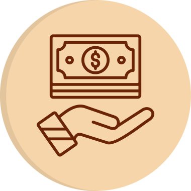 Gelir. Web simgesi vektör illüstrasyonu