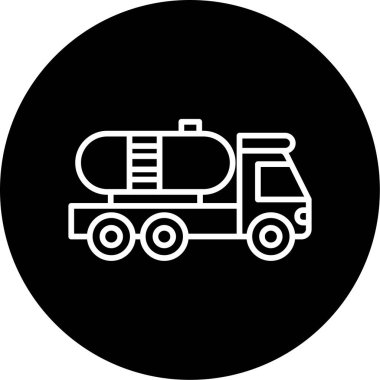 Petrol kamyonu simgesinin vektör çizimi             