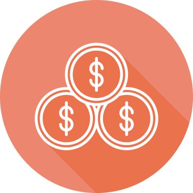 Bozuk para simgesi, vektör illüstrasyonu basit tasarım