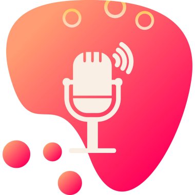 Canlı Podcast ikon vektör çizimi