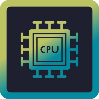 cpu icon, vector illustration simple design