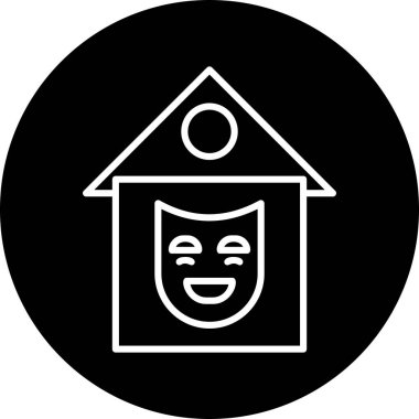 Tiyatro Web simgesi, vektör illüstrasyonu