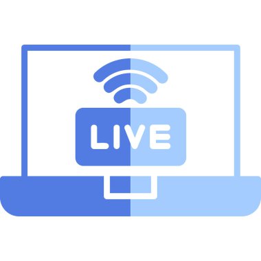 canlı yayın simgesi, vektör illüstrasyonu basit tasarım