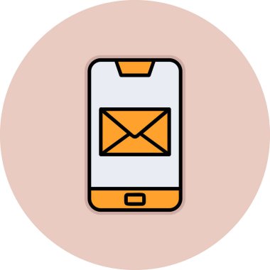 Telefon mesajı simge vektör çizim