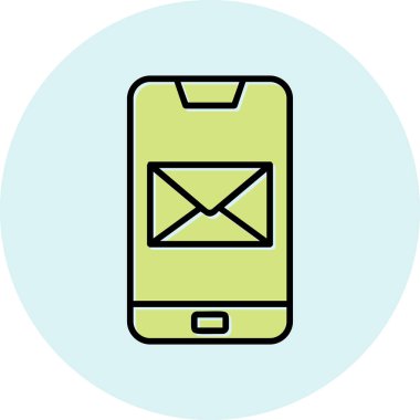 Telefon mesajı simge vektör çizim