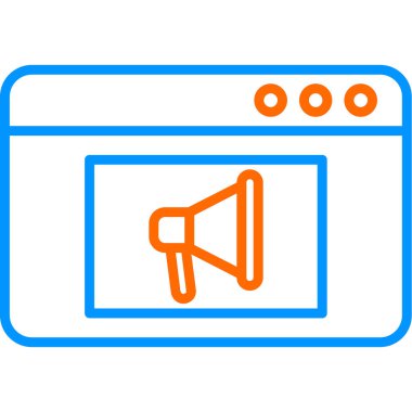 Video Reklam simgesinin vektör illüstrasyonu               