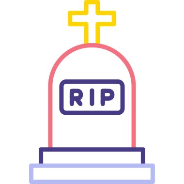 Mezar. Web simgesi basit illüstrasyon