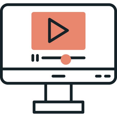 video oynatıcı simgesi, vektör illüstrasyonu basit tasarım