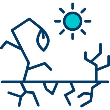 Kuraklık web simgesi, vektör illüstrasyonu, beyaz arkaplanda izole edilmiş küresel ısınma işareti 