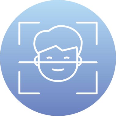 Yüz Tanıma simgesi, vektör illüstrasyonu basit tasarım