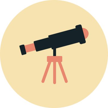 Teleskop. Web simgesi basit illüstrasyon