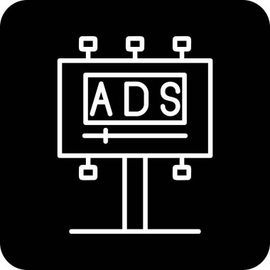Reklam panosu simgesi, vektör illüstrasyonu basit tasarım