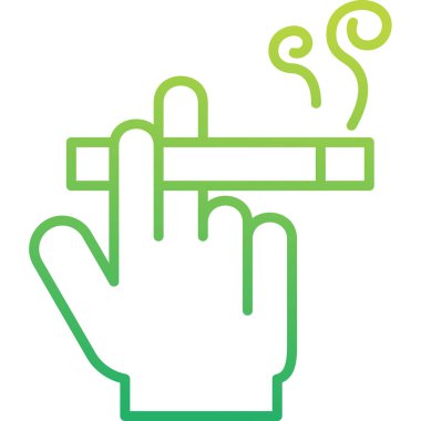 Sigara içme simgesi, vektör illüstrasyonu basit tasarım