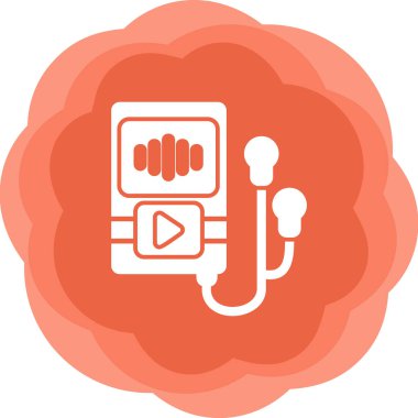 Müzik Oynatıcı web simgesi, vektör illüstrasyonu 