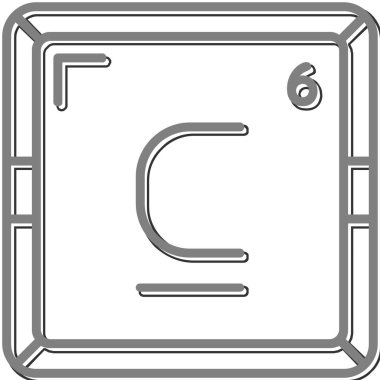 Karbon modern simgesinin vektör illüstrasyonu                      