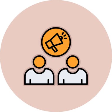 Sosyal etki simgesi, vektör illüstrasyonu basit tasarım