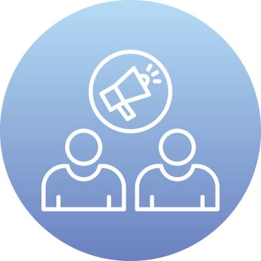 Sosyal etki simgesi, vektör illüstrasyonu basit tasarım