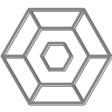 Altıgen simgesi, web düğmesi, katı vektör tasarımı