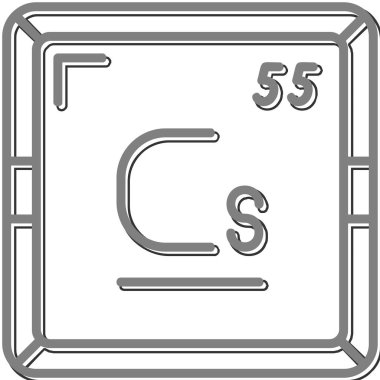 Sezyum modern simgesinin vektör illüstrasyonu                      