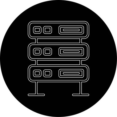 bilgisayar sunucu simgesi, vektör illüstrasyonu basit tasarım