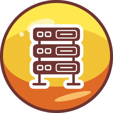 bilgisayar sunucu simgesi, vektör illüstrasyonu basit tasarım