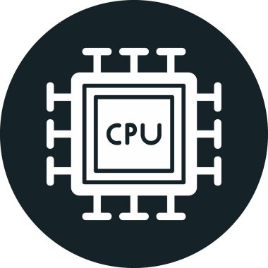 cpu icon, vector illustration simple design
