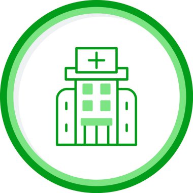 Hastane binası simgesi, vektör illüstrasyonu basit tasarım