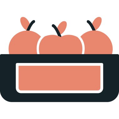 Kutudaki elmaların vektör illüstrasyonu 