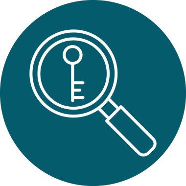 Anahtarlı büyüteç, vektör illüstrasyonu basit tasarım