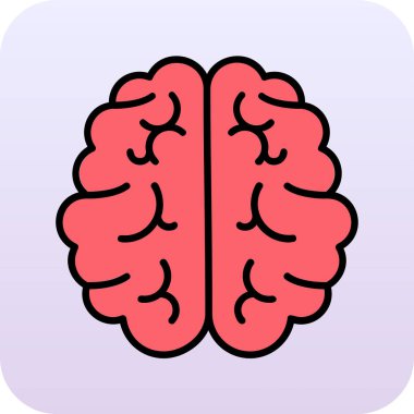 Beyin. Web simgesi basit illüstrasyon 