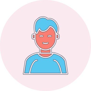 İnsan avatar web simgesi basit illüstrasyon 