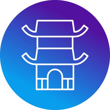 Dojo binası simgesi, vektör illüstrasyonu basit tasarım