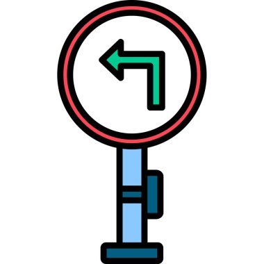 Modern Sola Dön simgesinin vektör illüstrasyonu         