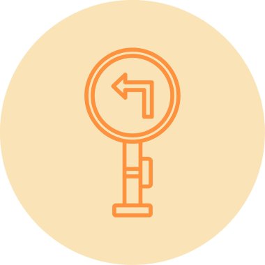 Modern Sola Dön simgesinin vektör illüstrasyonu         