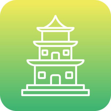 Tapınak binası Web simgesi basit illüstrasyon